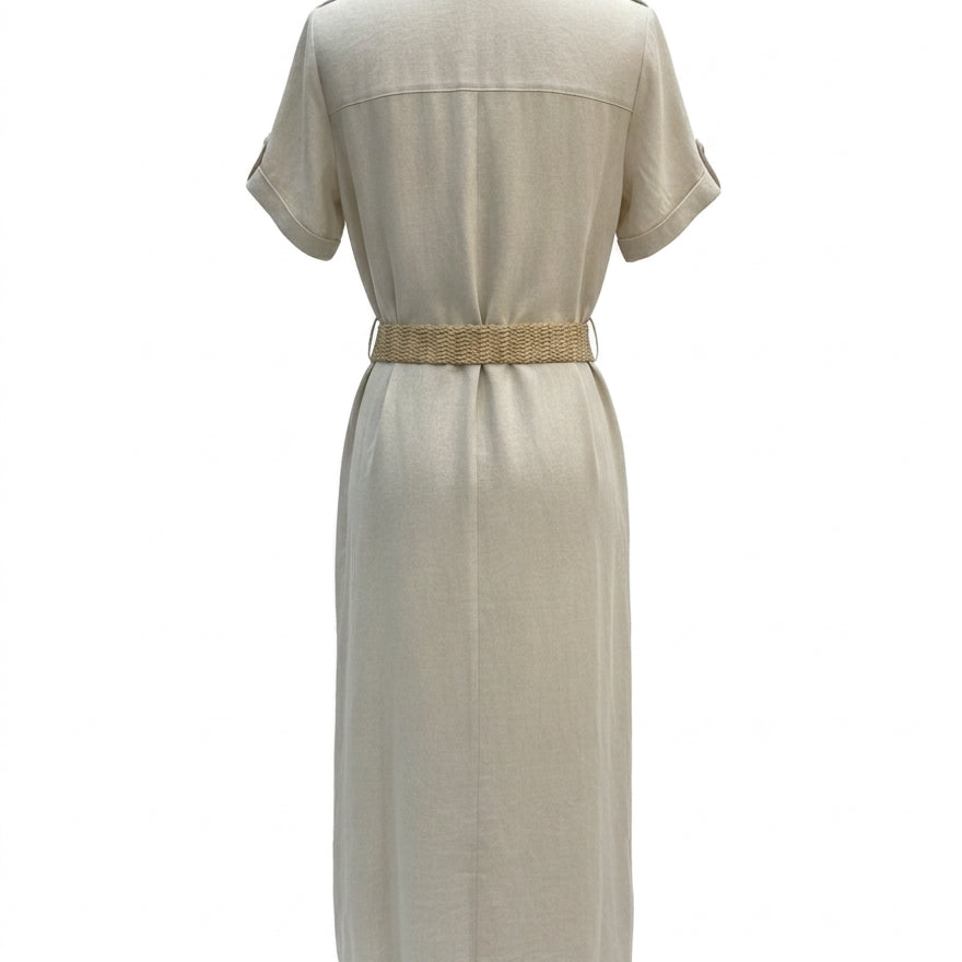 Zara · Belted Dress · Medium · Sand
