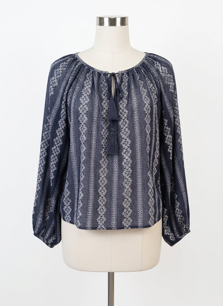 Anthropologie · Holding Horses Floral print top · XLarge · Black White