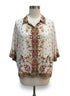Max Studio · Elbow Length Top · Medium · CreamFloral