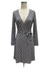 Pink Tartan · Wrap Dress · Medium · NavyWhite
