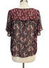 Knox Rose · Boho Top · 1X · BlackBurgundy Paisley