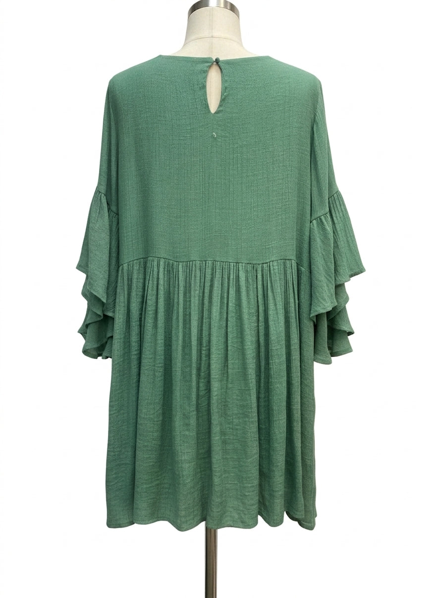 Umgee · Boho Chic Dress · Large · Green Multi