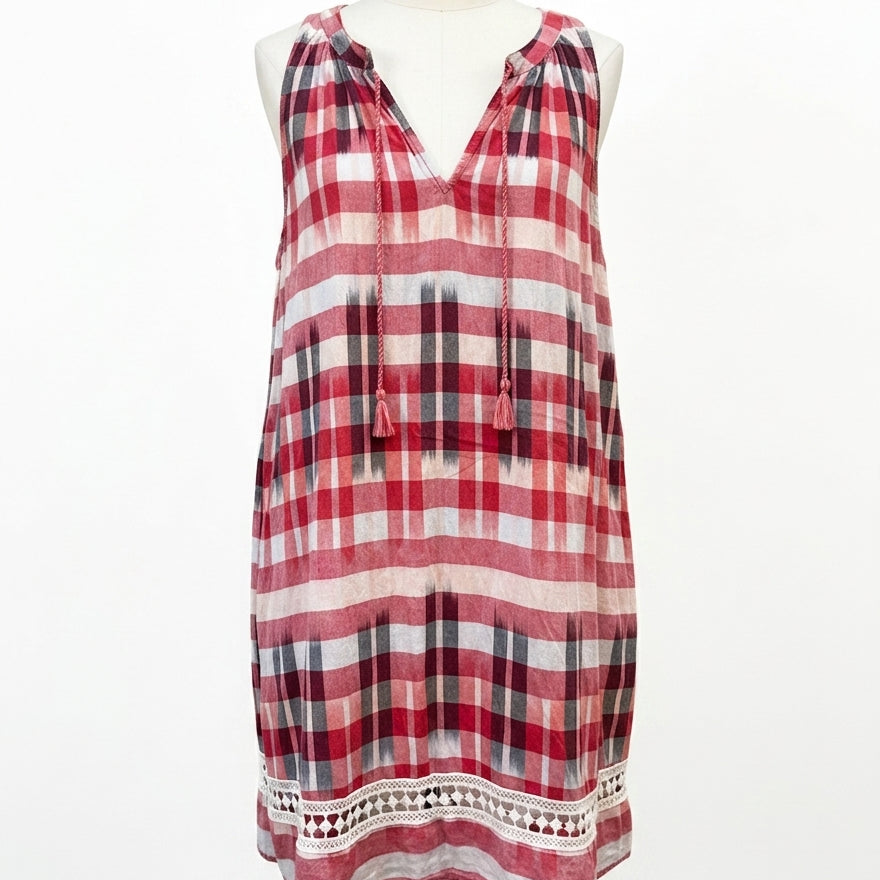 Lucky Brand · Sleeveless Dress · Large · RedMulti