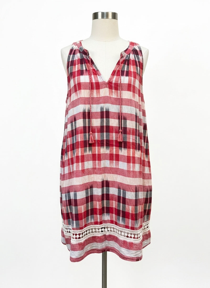 Lucky Brand · Sleeveless Dress · Large · RedMulti