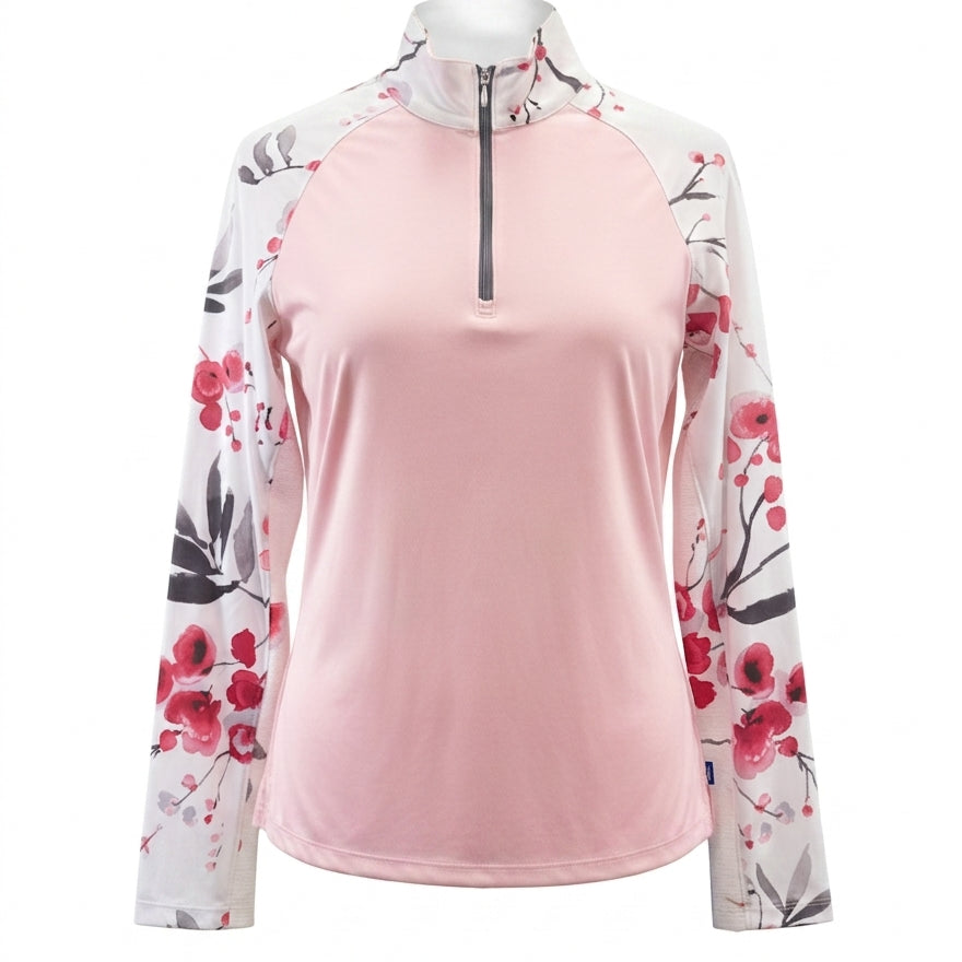 Bermuda Sands · 1/4 Zip Pullover · Large · PinkWhite