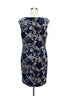Ralph Lauren · Cap Sleeve Dress · 16 · Navy with Floral Embroidery