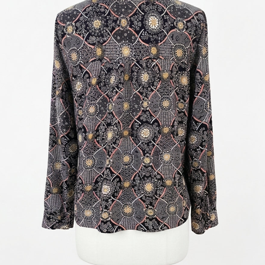 Treasure & Bond · Boho Top Long Sleeve · XLarge · Black Multi