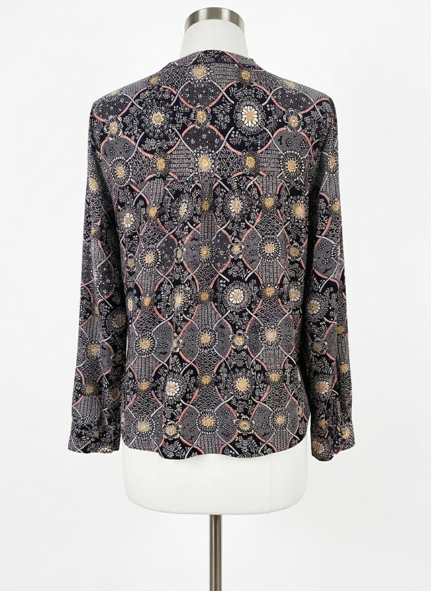 Treasure & Bond · Boho Top Long Sleeve · XLarge · Black Multi