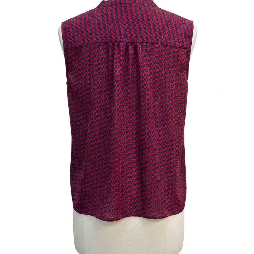J Crew with Cherry Design · Blouse · 12 · RedNavy
