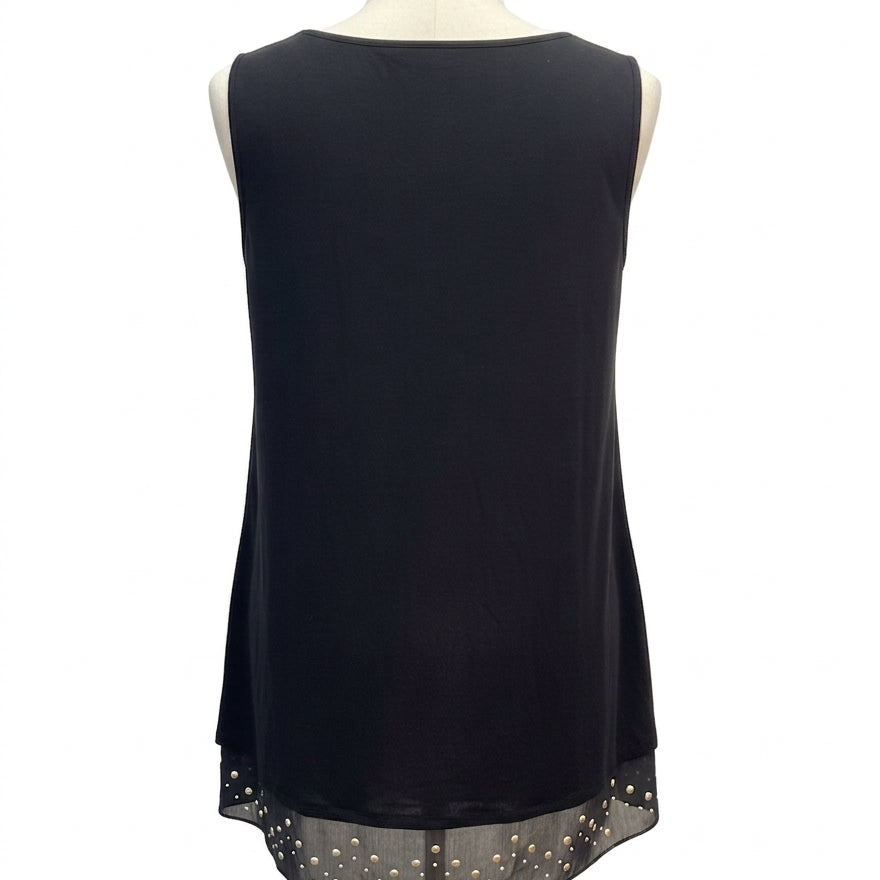 Style&Co · Embellished Sleeveless Top · 1X · Black