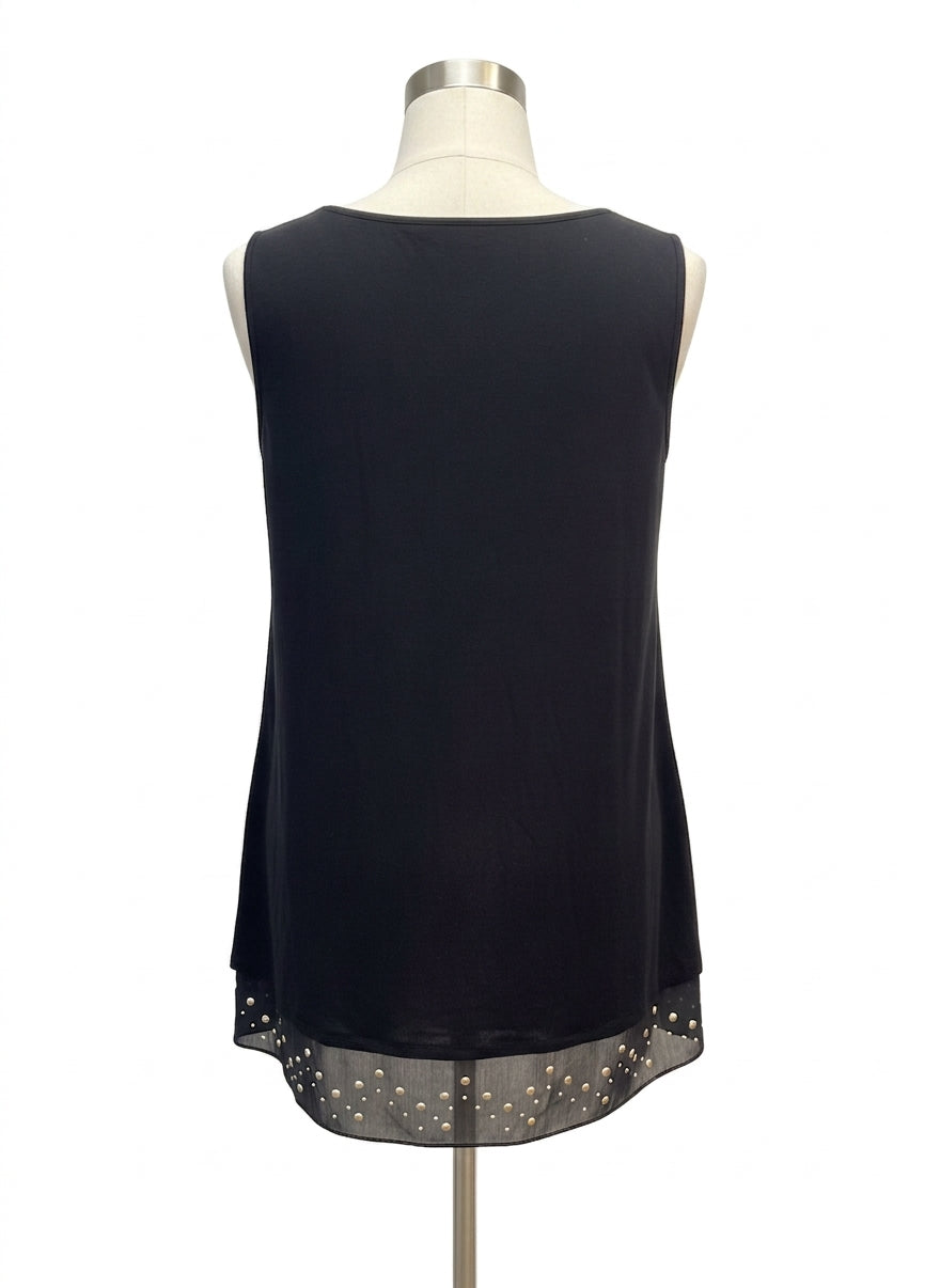 Style&Co · Embellished Sleeveless Top · 1X · Black