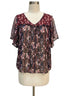 Knox Rose · Boho Top · 1X · BlackBurgundy Paisley