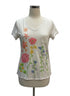 Anthropologie · Peony Embroidered Floral T-Shirt · Large · WhitePink