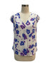 Cabi · Cap Sleeve Top · Medium · White, Purple, Blue