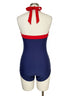 Ekouaer · sailor halter swimsuit · Small · Navy