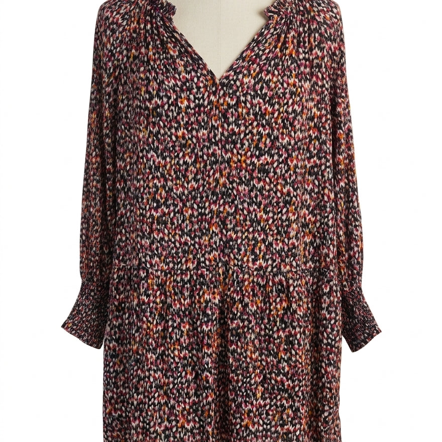 Velvet · 100% Viscose Dress w/ Smocked Detail · Medium · Multi