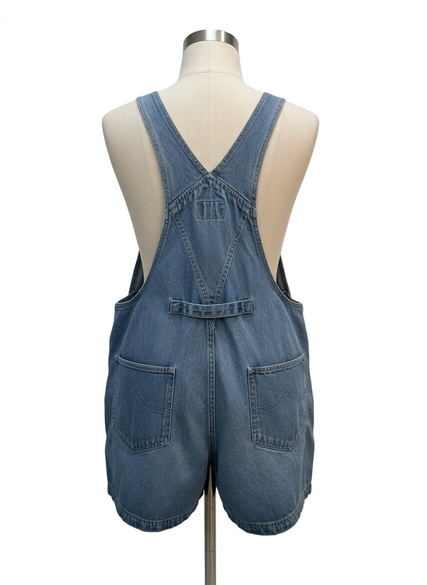 JUST BLUE · Shortie Overalls · Large · Vintage Blue