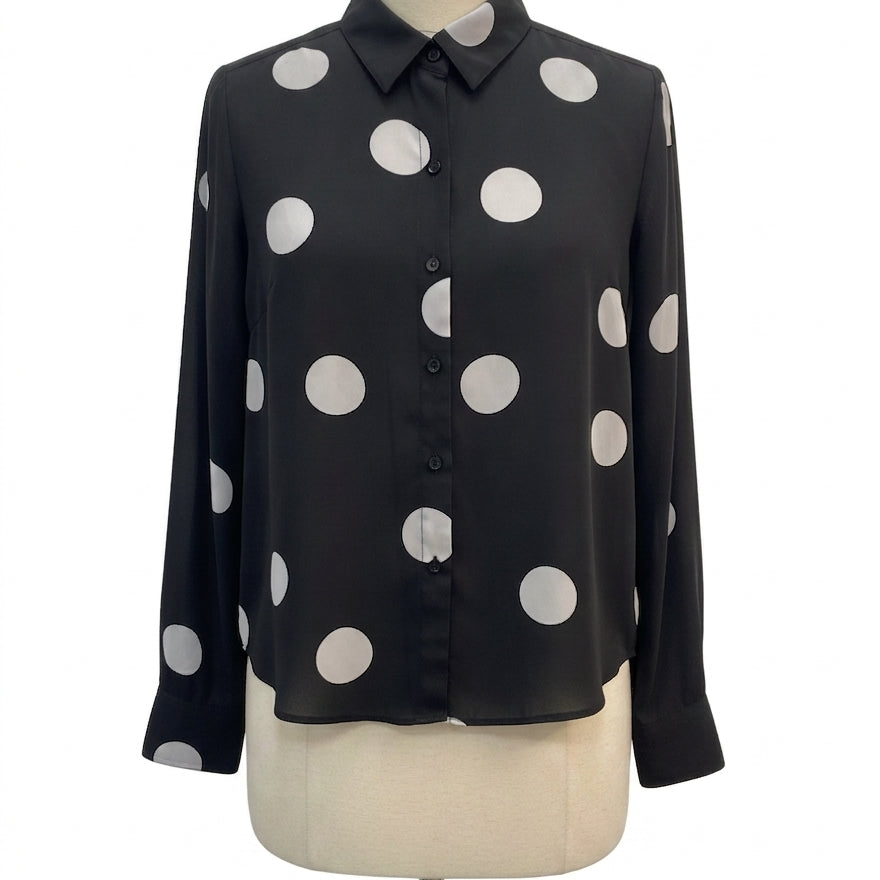 INC · Roll Tab Shirt · Medium · Black/White