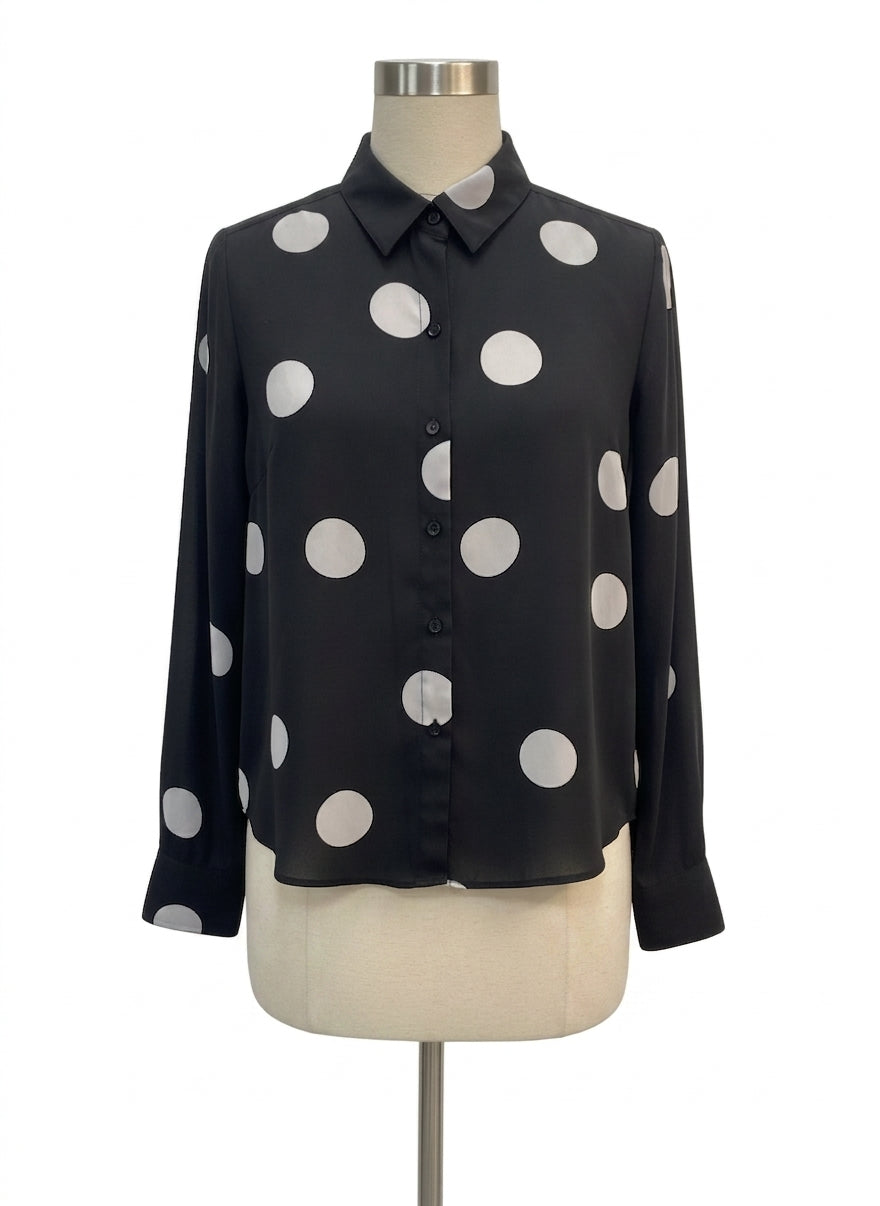 INC · Roll Tab Shirt · Medium · Black/White