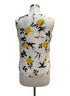 CAbi · Birdwatcher Blouse Flutter Sleeve Top · Medium · Yellow/Cream Floral