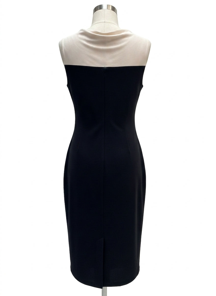 Ralph Lauren · Sleeveless Colorblock Dress · 4 · Blk/White