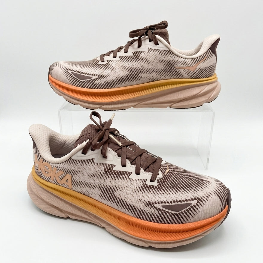 Hoka · Clifton 9 Hoka Running Shoe · 9 · PeachBrown