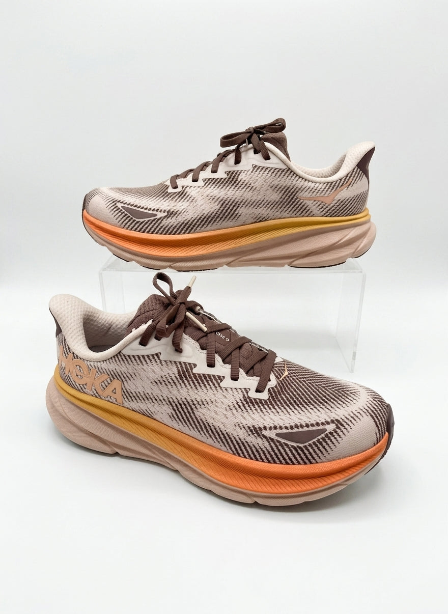 Hoka · Clifton 9 Hoka Running Shoe · 9 · PeachBrown