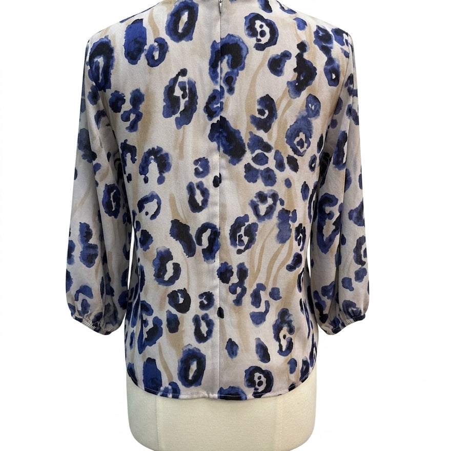 Chico's · Abstract Cheetah Print · XLarge · Beige Blue