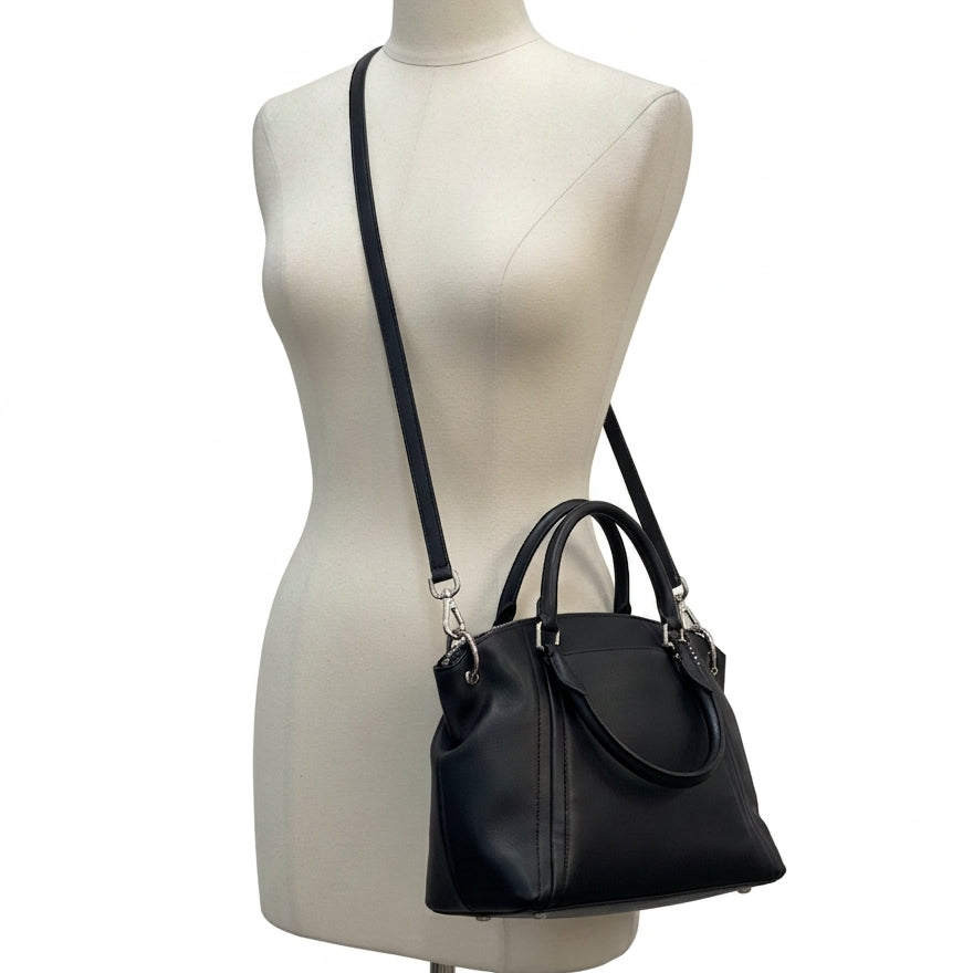 Michael Kors · Sadie Top Zip Satchel w/ Silver Tone Hardware · Satchel/ Crossbody · Black