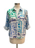 SigridOlsen · Shirt · Large · White, Blue, Green Floral