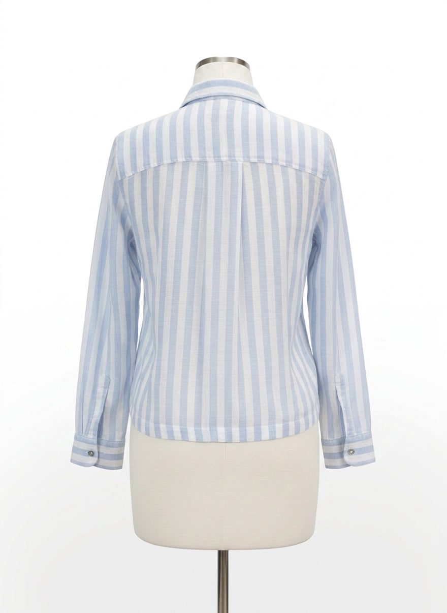 Lola River · Shirt · Small · White Blue Striped