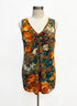 Susan Graver · Tank Top · Large · Orange Brown Floral