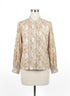 Anthropologie · Beige Floral Pleated · Small · Beige Floral
