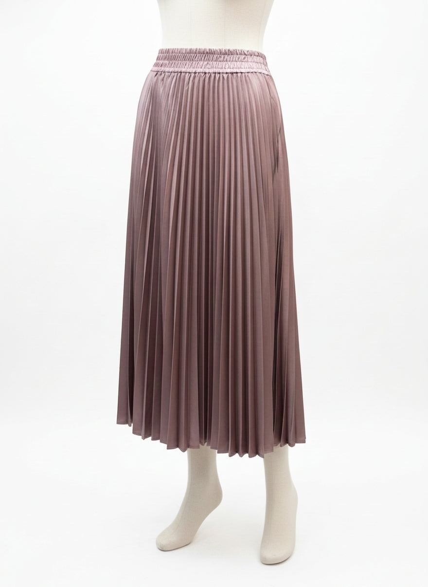 Anthropologie · Blue Tassel Pleated Satin Skirt · XSmall · Mauve