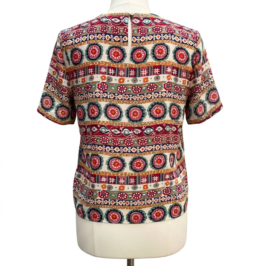 J Peterman · Floral Lined Pattern · XLarge · GreenMulti