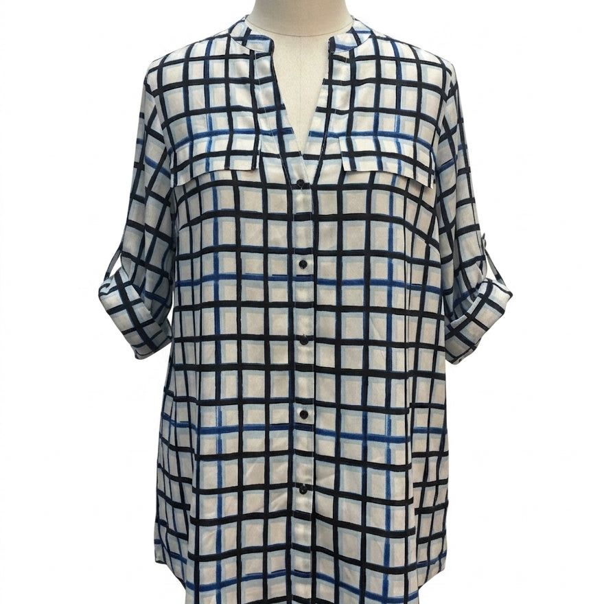 Calvin Klein · Tunic Top · XLarge · White, Navy, Blue, Black