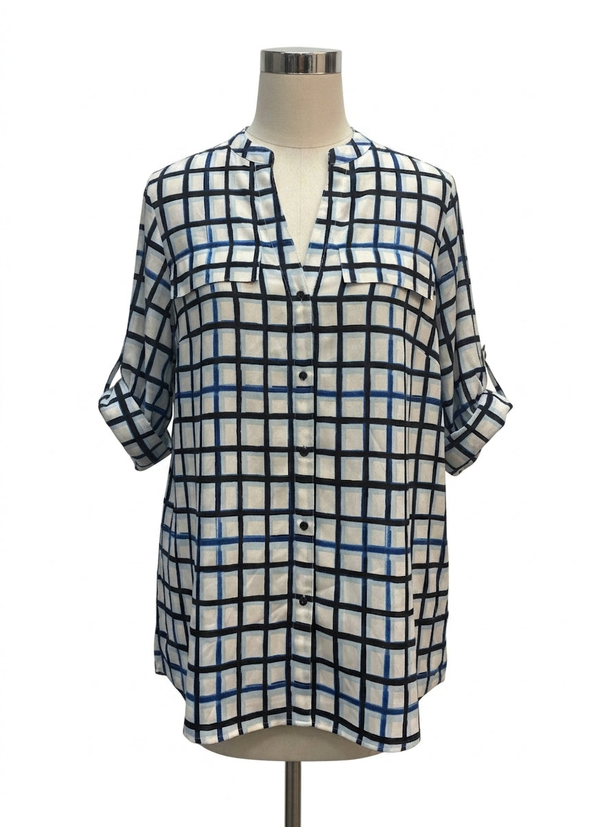 Calvin Klein · Tunic Top · XLarge · White, Navy, Blue, Black
