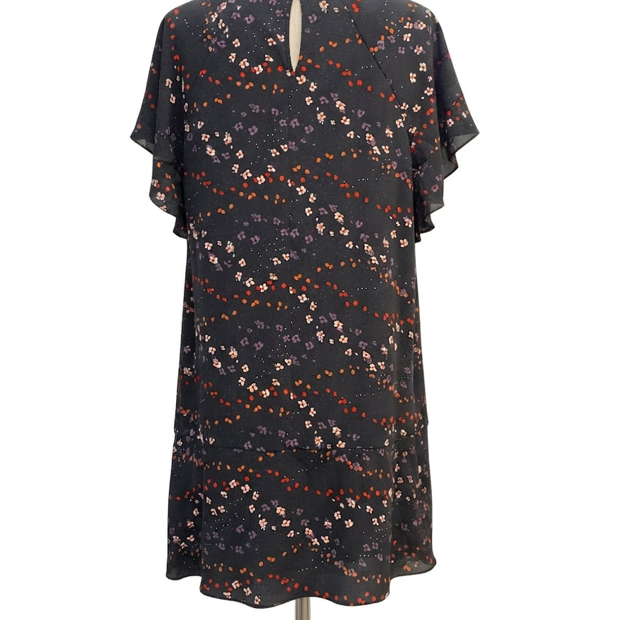 CABI · 3828 Muse floral ruffle dress · Small · GrayFloral