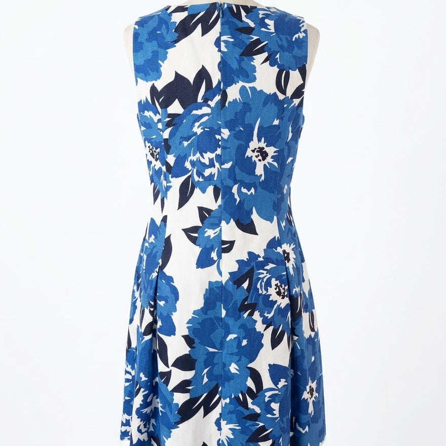 Tommy Hilfiger · Sleeveless Dress · 14 · White/Blue Floral