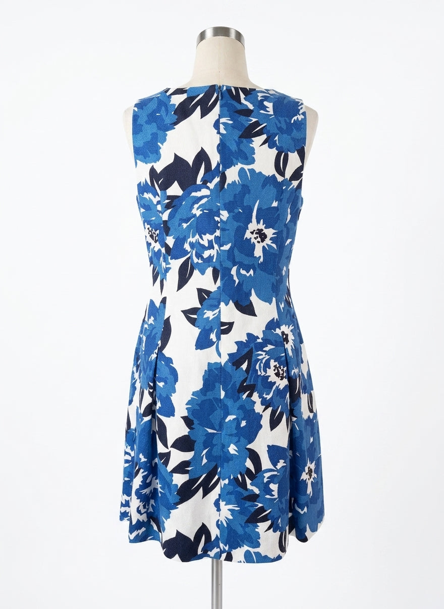 Tommy Hilfiger · Sleeveless Dress · 14 · White/Blue Floral