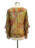 Sundance · Flutter Sleeve Top · XLarge · GreenMulti