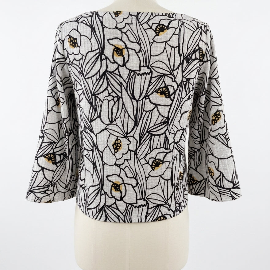 Habitat · 3/4 Sleeve Blouse · XSmall · Black and White