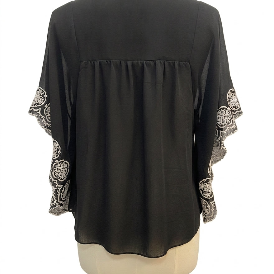 INC International Concepts · Boho Top · Medium · Black/White