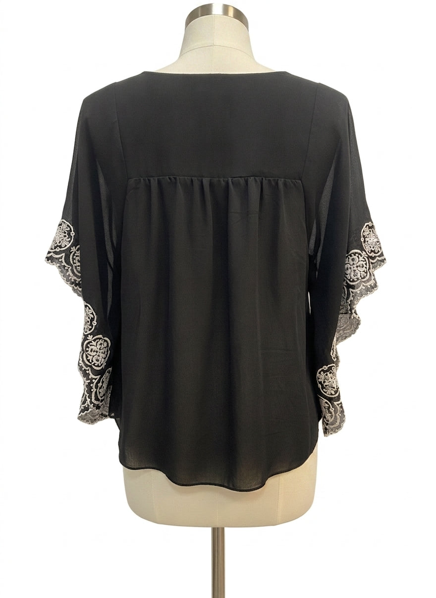 INC International Concepts · Boho Top · Medium · Black/White