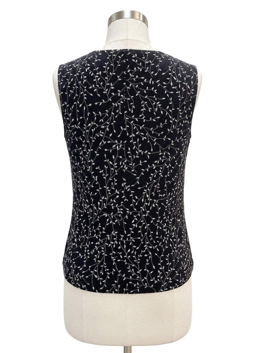 Ronni Nicole · Black Leaf Print · Medium · Black