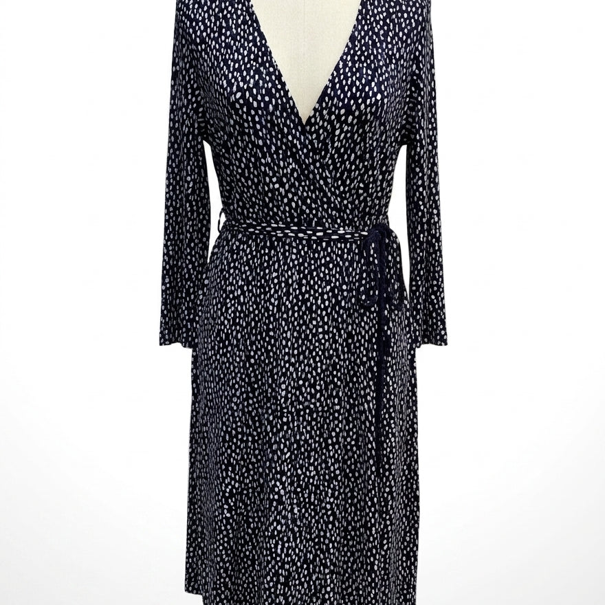 Bass · Wrap dress · 1X · Navy/White