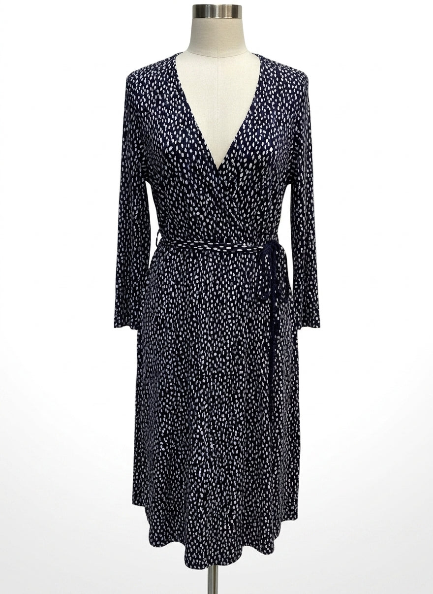 Bass · Wrap dress · 1X · Navy/White