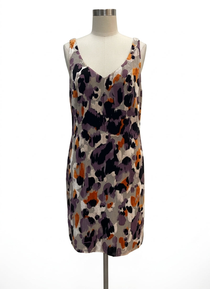 CAbi · #3514 Radiant Burnout Velvet Tank Dress · Medium · Cream Multi Burnout