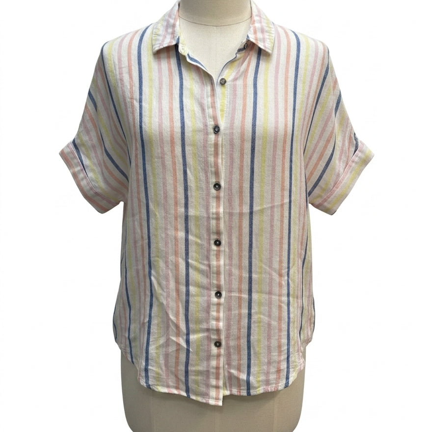 Splendid · ShortSleeve Shirt · Small · Cream Multi