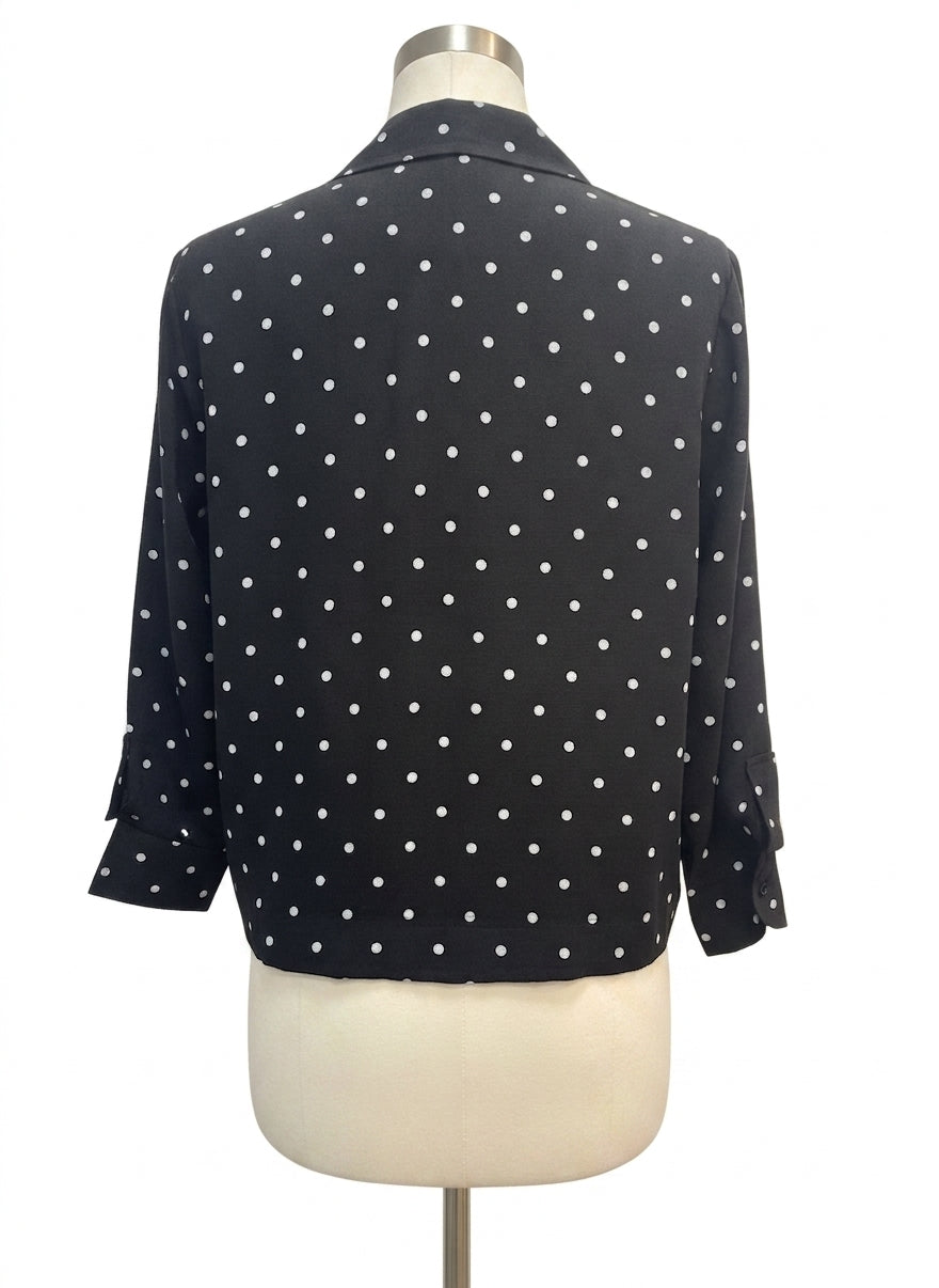 Fridaze · Open Drape Cardigan · XSmall · BlackWhite Polka Dot